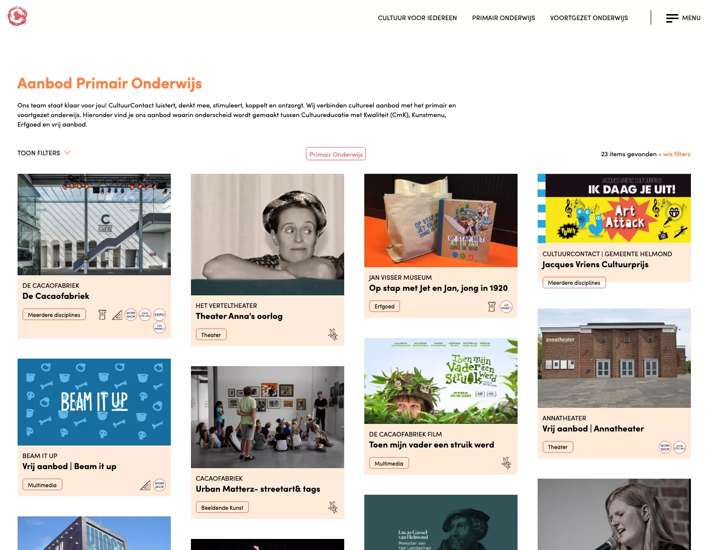 Cultuur Contact website 2020