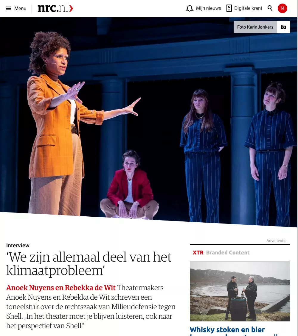 Scenefotografie De zaak Shell - ANOEK NUYENS & REBEKKA DE WIT / FRASCATI PRODUCTIES / DE NWE TIJD